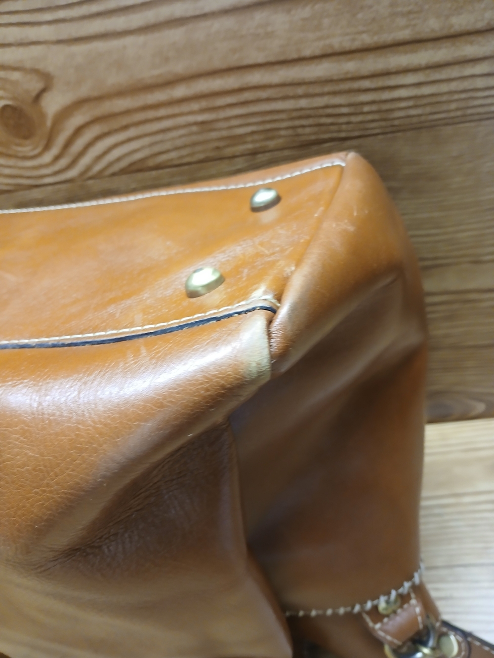 Patricia Nash Cognac Brown Leather Shoulder Tote with Top Handles - Picture 11 of 16